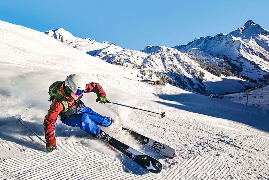 Skifahren im Lechtal am Arlberg in Tirol