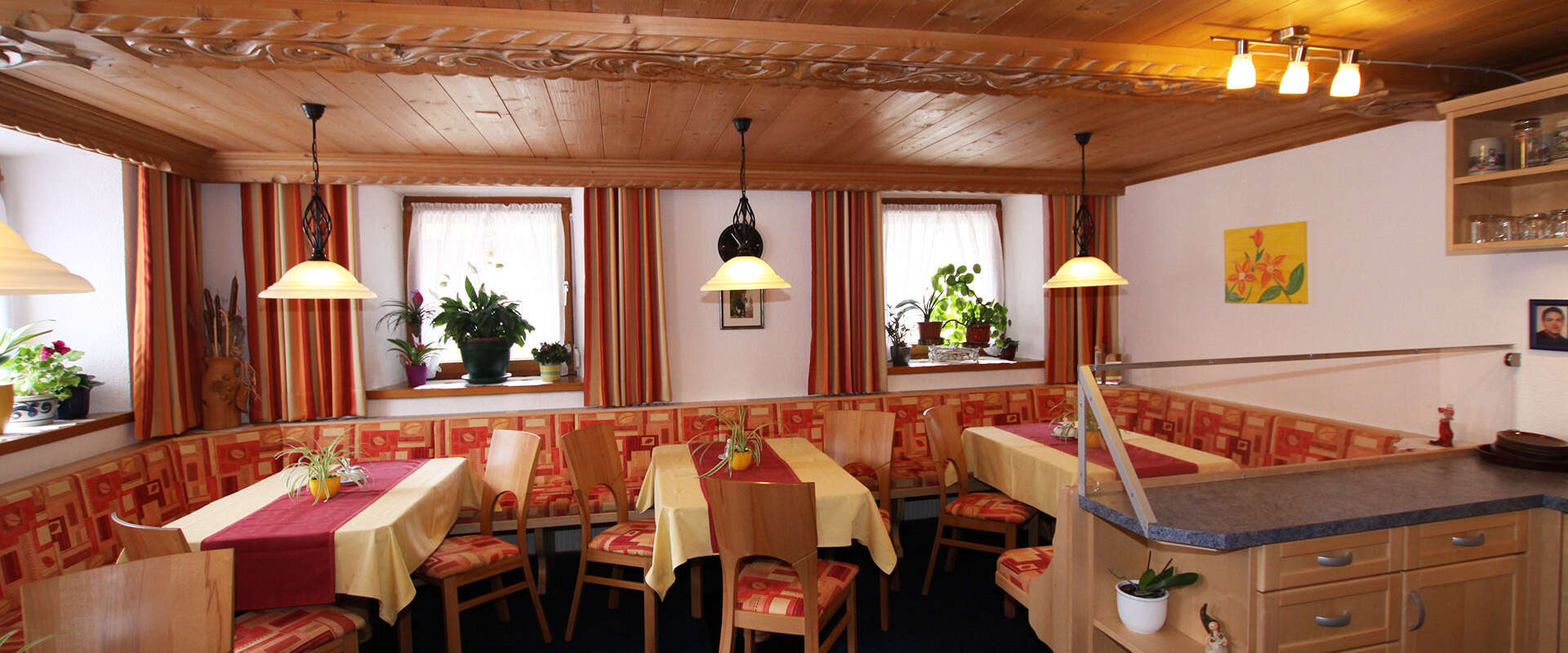 Frühstücksraum im Hof Walch in Holzgau im Lechtal